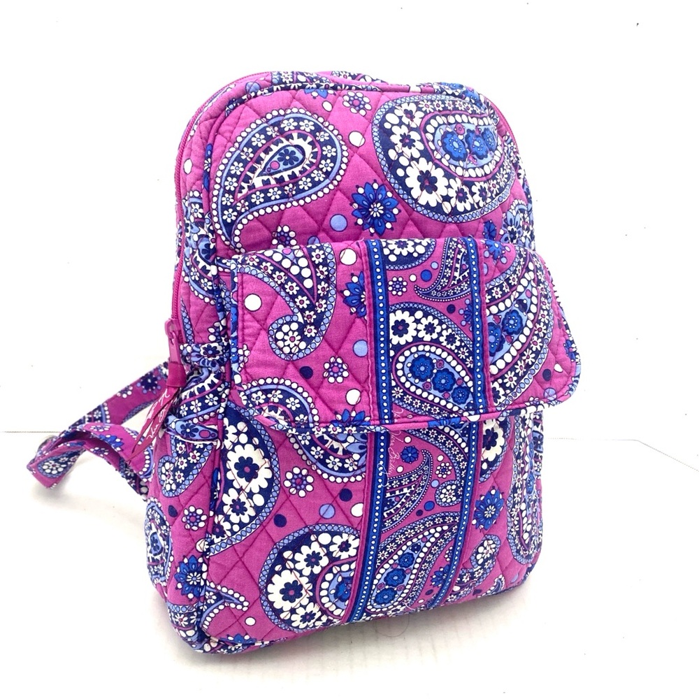 Vera Bradley Pink and Blue Quilted Paisley Backpack